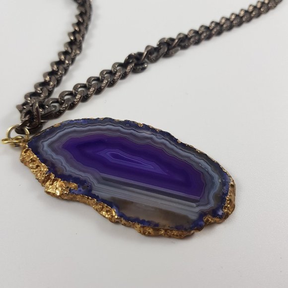π Amazing Purple agate necklace - Picture 2 of 5